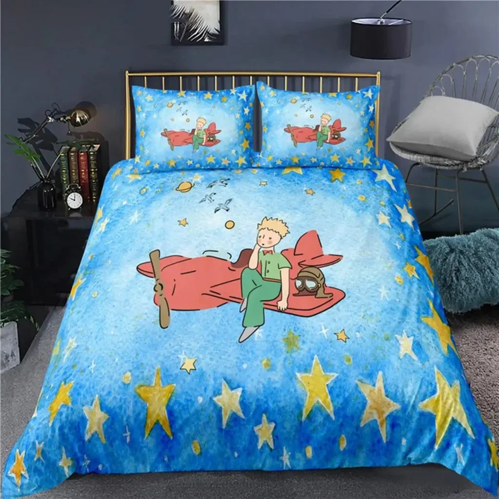 Anime Little Prince Le Petit Prince Bedding Set Boys Girls Twin Queen Size Duvet Cover Pillowcase Bed Kids Adult