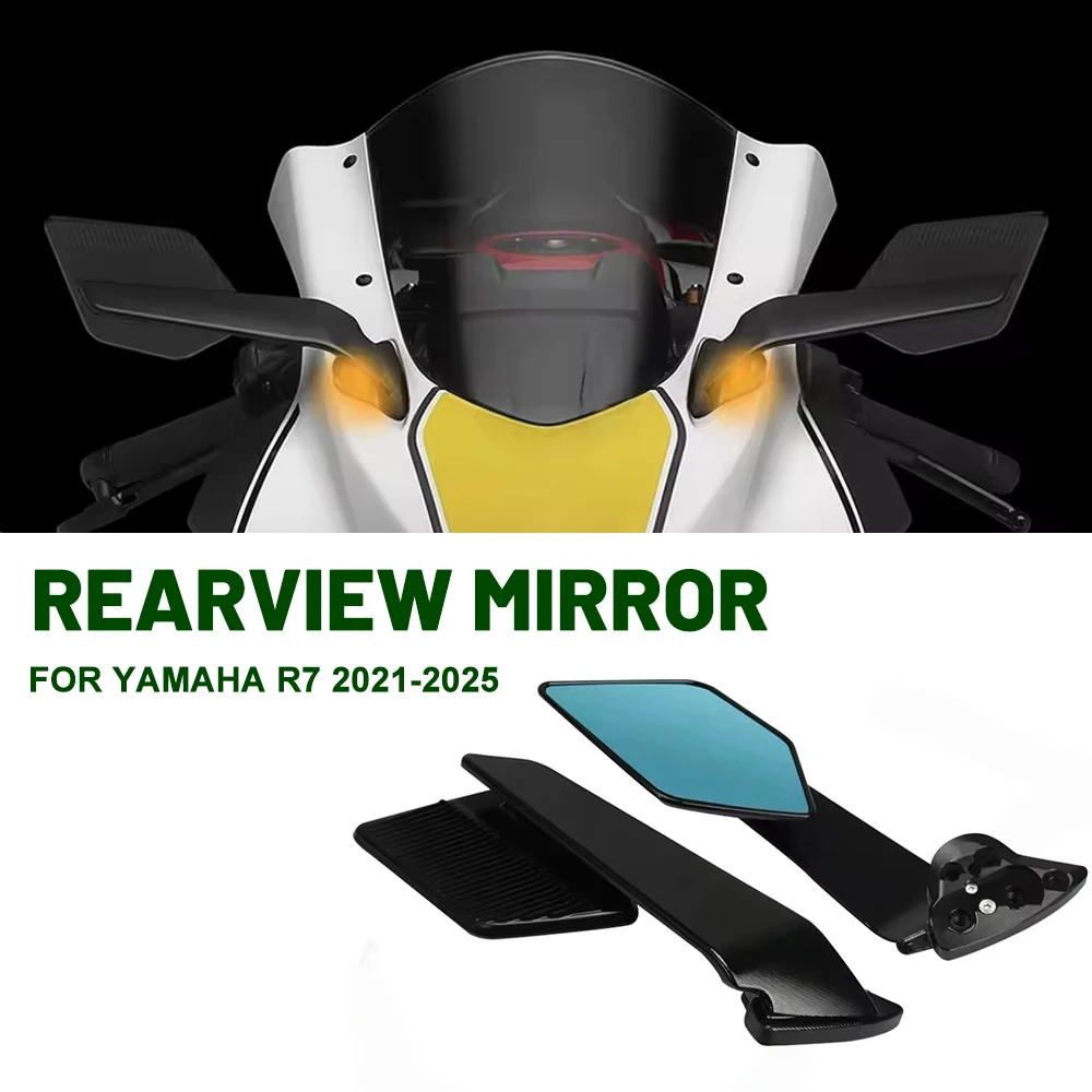 For YAMAHA R7 2021-2025 Motorcycle Rearview Mirror Stealth Sport Winglet Mirror Kits Adjustable Stealth Mirrors