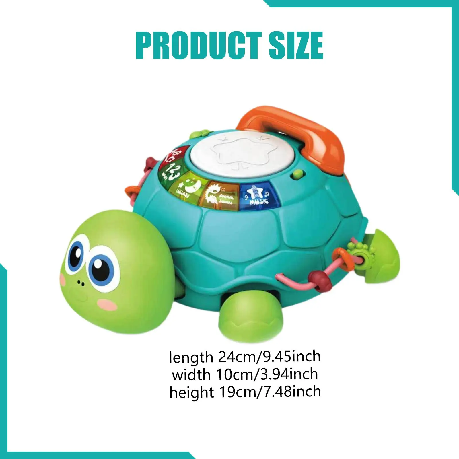 

Развивающая музыкальная игрушка-черепаха, разноцветная, для ползания, сенсорная, для малышей, для развития и обучения младенцев