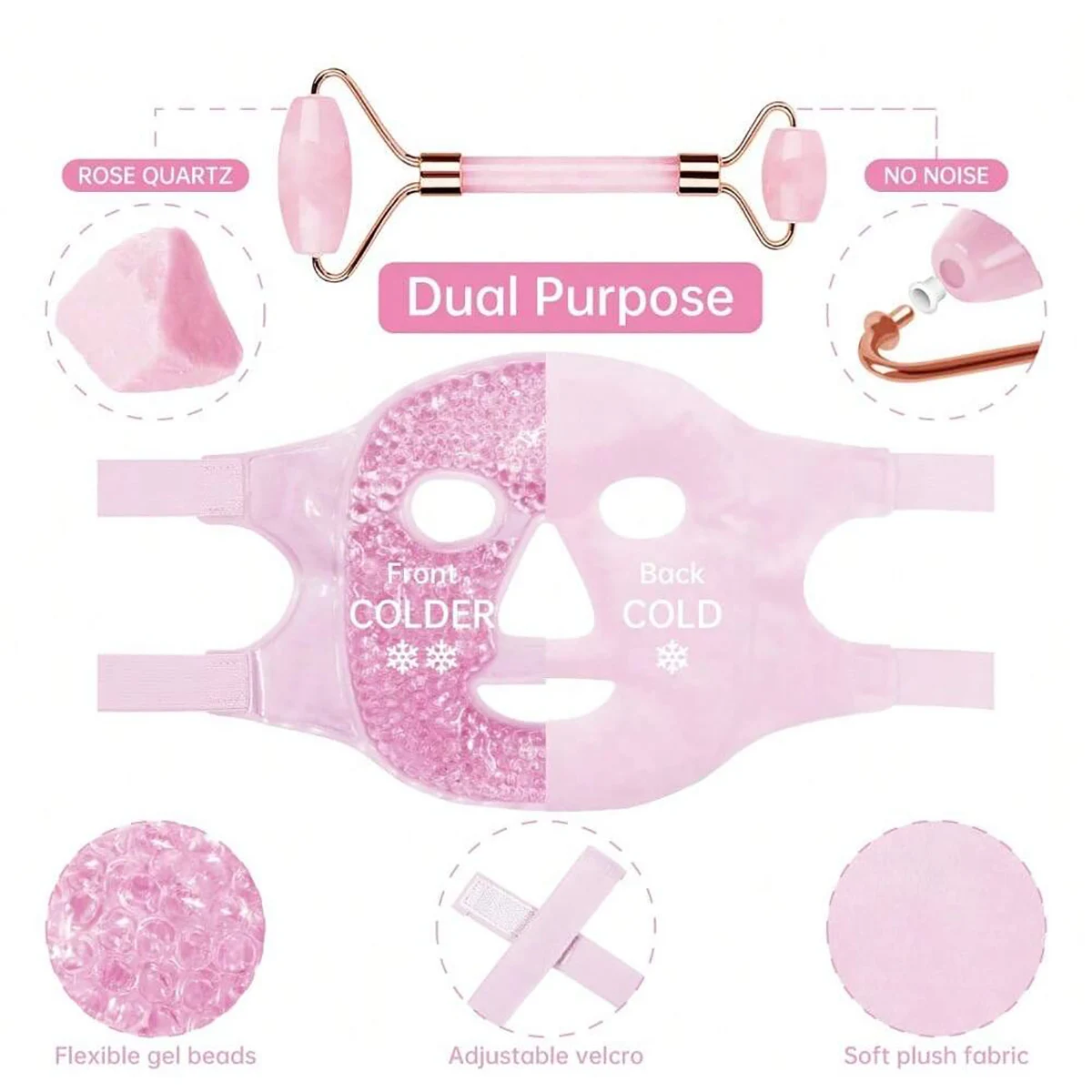 Gel Cooling Ice Face Eye Mask Facial Mask Hot Cold Compress Pack Gel Beads Cold Face Eye Mask Ice Pack,Compress Sleeping FaceSPA