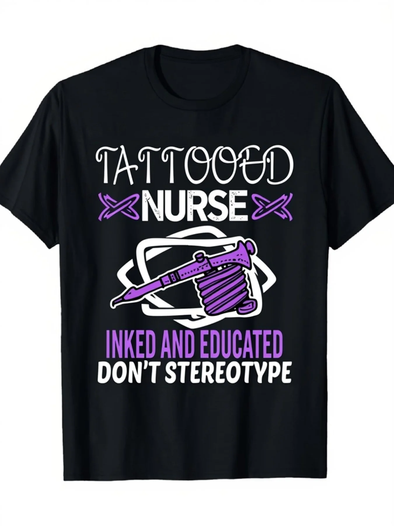 This Humorous Tattooed T-Shirt Reminds Us Not to Judge People Based on Their Appearance. This Unisex Nurse-Themed T-Shirt Is a Great Gift for Healthcare Professionals, Featuring a Soft and Comfortable Design. Perfect for Sports Enthusiasts.