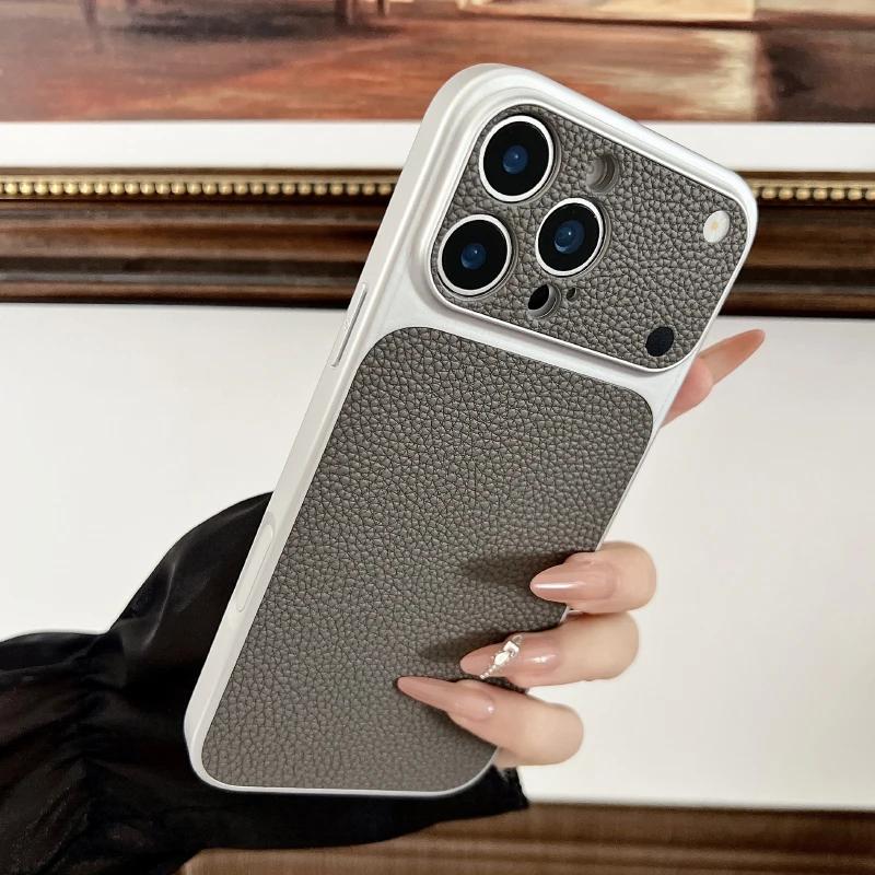 Luxuriöse Einfarbige Matte Weiche TPU-Rand PU-Leder Handyhülle für iPhone 17 Pro Max 15 14 13 12 11 16 Pro Max Stoßfänger Rückseite
