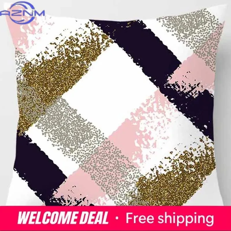 Creative Polka Dot Love Pillowcase Gold Powder Geometry Ins Style Cushion Pineapple Pattern Home Decoration Sofa Pillow