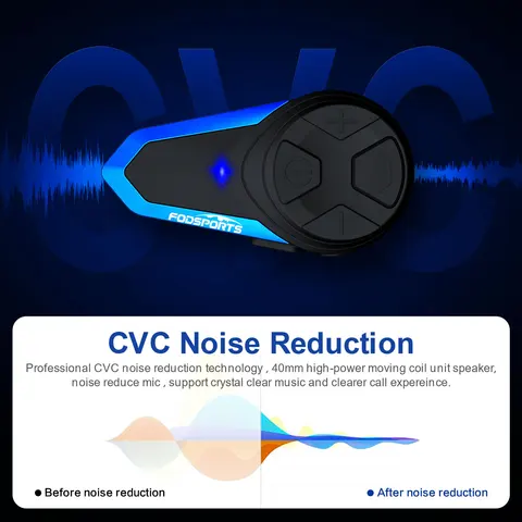 Мотоциклетная гарнитура Fodsports BT-S3 с Bluetooth, водонепроницаемая, с функцией интеркома, дальность действия 1000 м