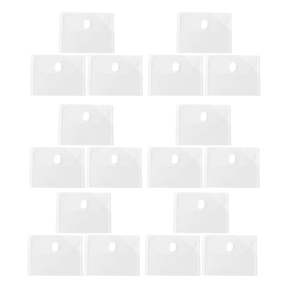 

24pcs Tape File Pouch Pp Waterproof Document Holder Transparent Storage Bag For Receipts Cash Stickers Photos Check