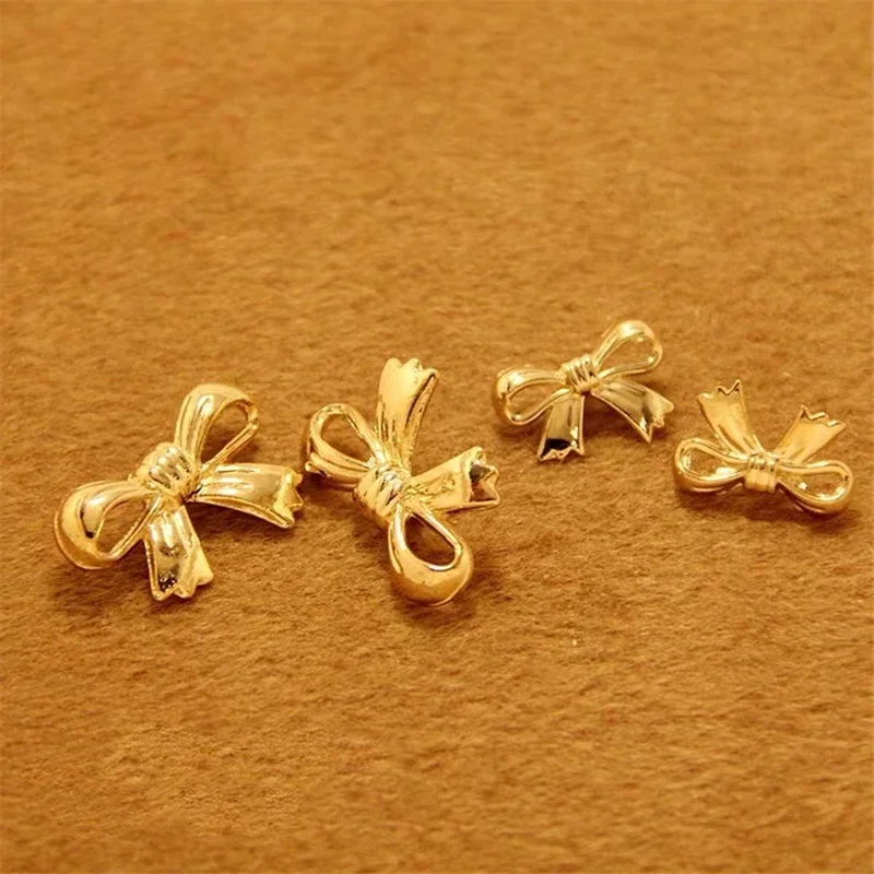 Beautiful Bow Design Metal Button, Fashion Shirt, Knitwear Clothing Decoration, 15mm, 20mm, 30mm, 10Pcs