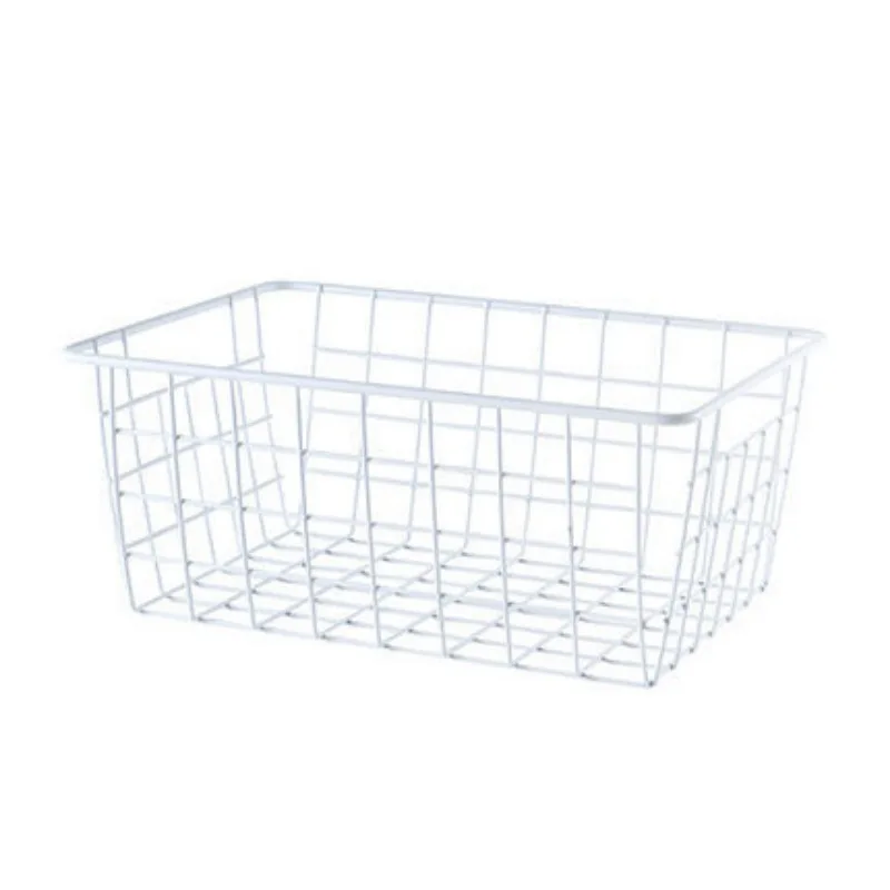 Cesta de almacenamiento de hierro para cocina, caja organizadora de ropa para armario, utensilios para aperitivos, juguetes para niños