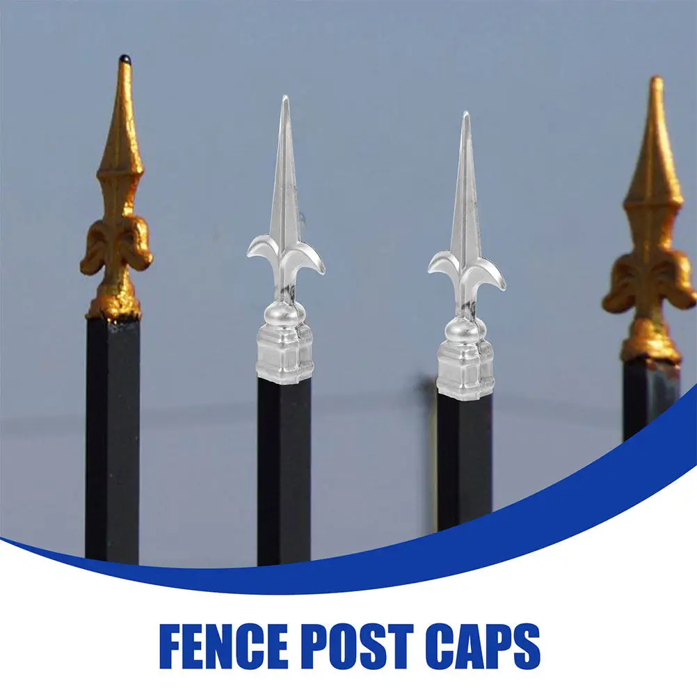 6Pcs Sturdy Iron Fence Post Covers Decorative Toppers for Wood Metal Posts Fence Railing Deck Porch Outdoor Use Rust Proof