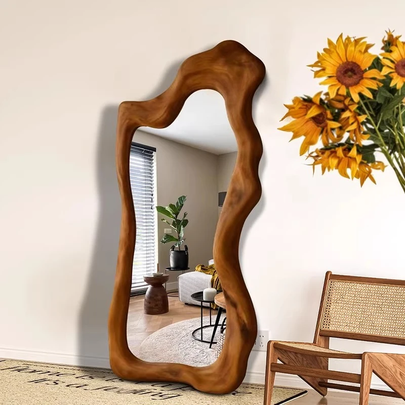 Miroir de maquillage irrégulier, Art esthétique, Design moderne pour femmes, miroir sur pied en macr