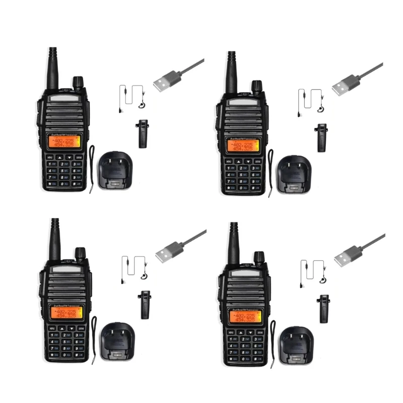 

VHF/UHF Double Band 128 Talkies Talkies Перезаряжаемая радиосвязь с наушником