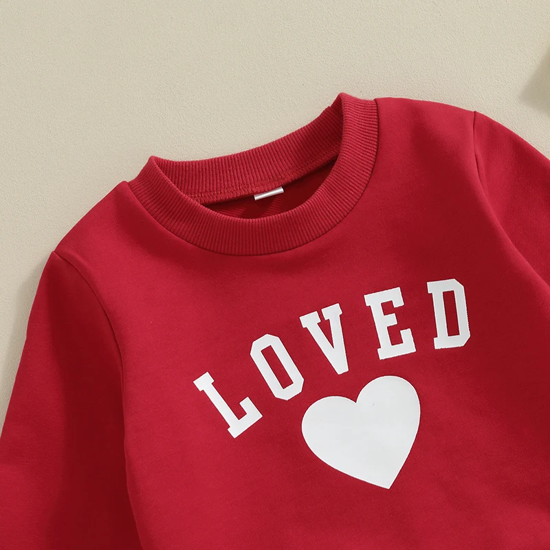 

Toddler Boys Valentine s Day Outfits Heart Letter Print Long Sleeve Sweatshirts and Long Pants 2Pcs Clothes Set