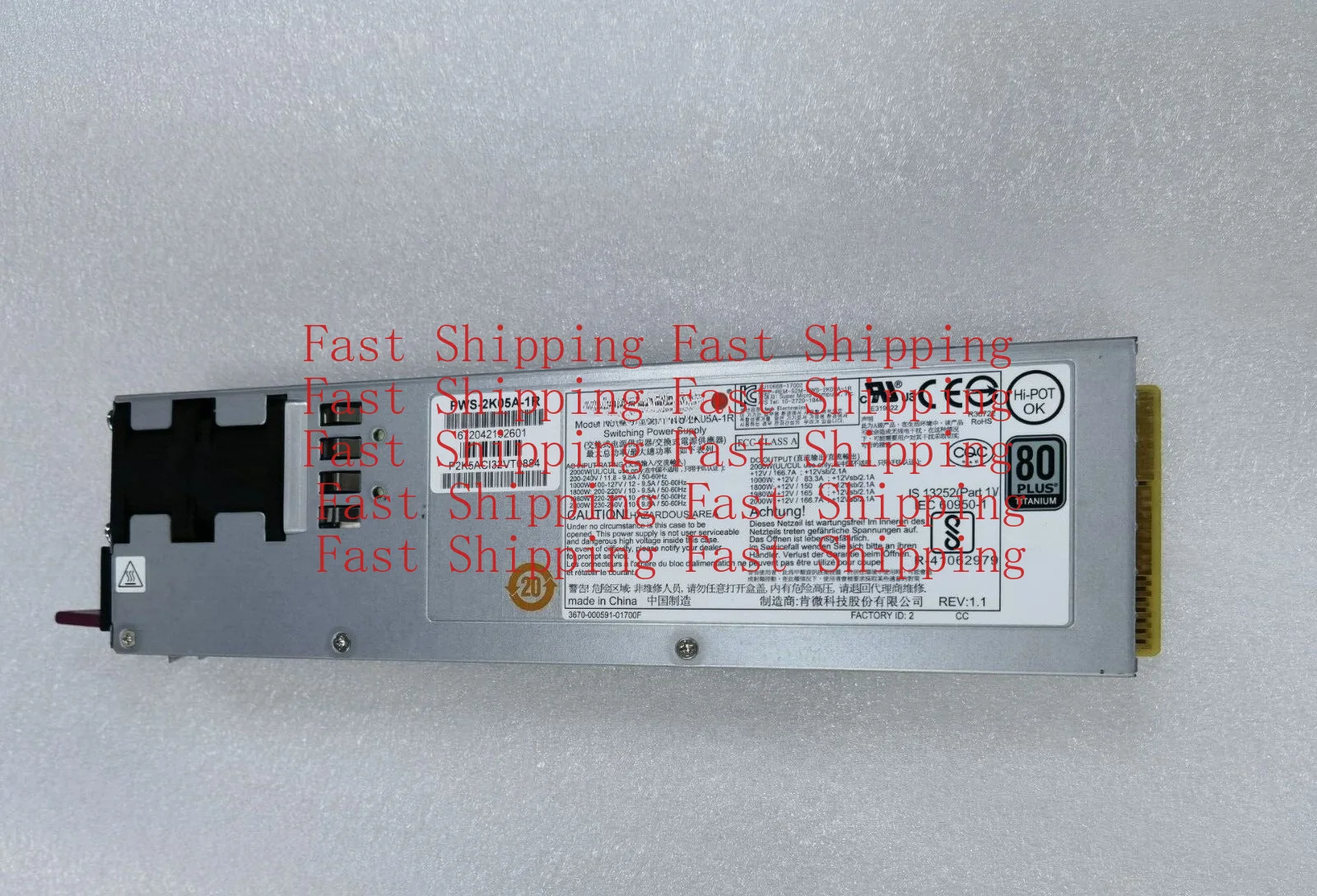 A=For Supermicro 2000W PSU Power Supply PWS-2K05A-1R 80 Plus Titanium
