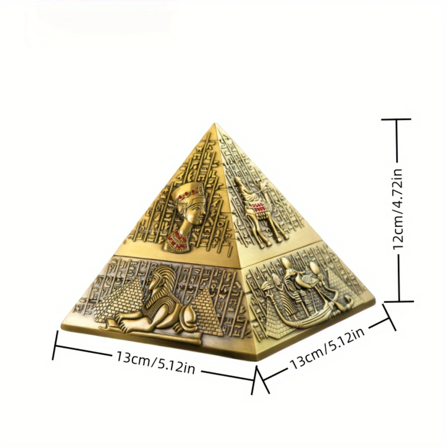 European Pyramid Ashtray - Metal Egyptian Pharaoh Design for  & Venue Elegance Ashtray set Coffin tray Rolling tray Smoking