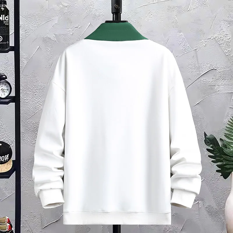 Men Sweatshirts Spring Thicker Pullover Half Zipper Pullover  Male  Outdoor Sweatshir Autumn blocking Color Turtleneck Sweater