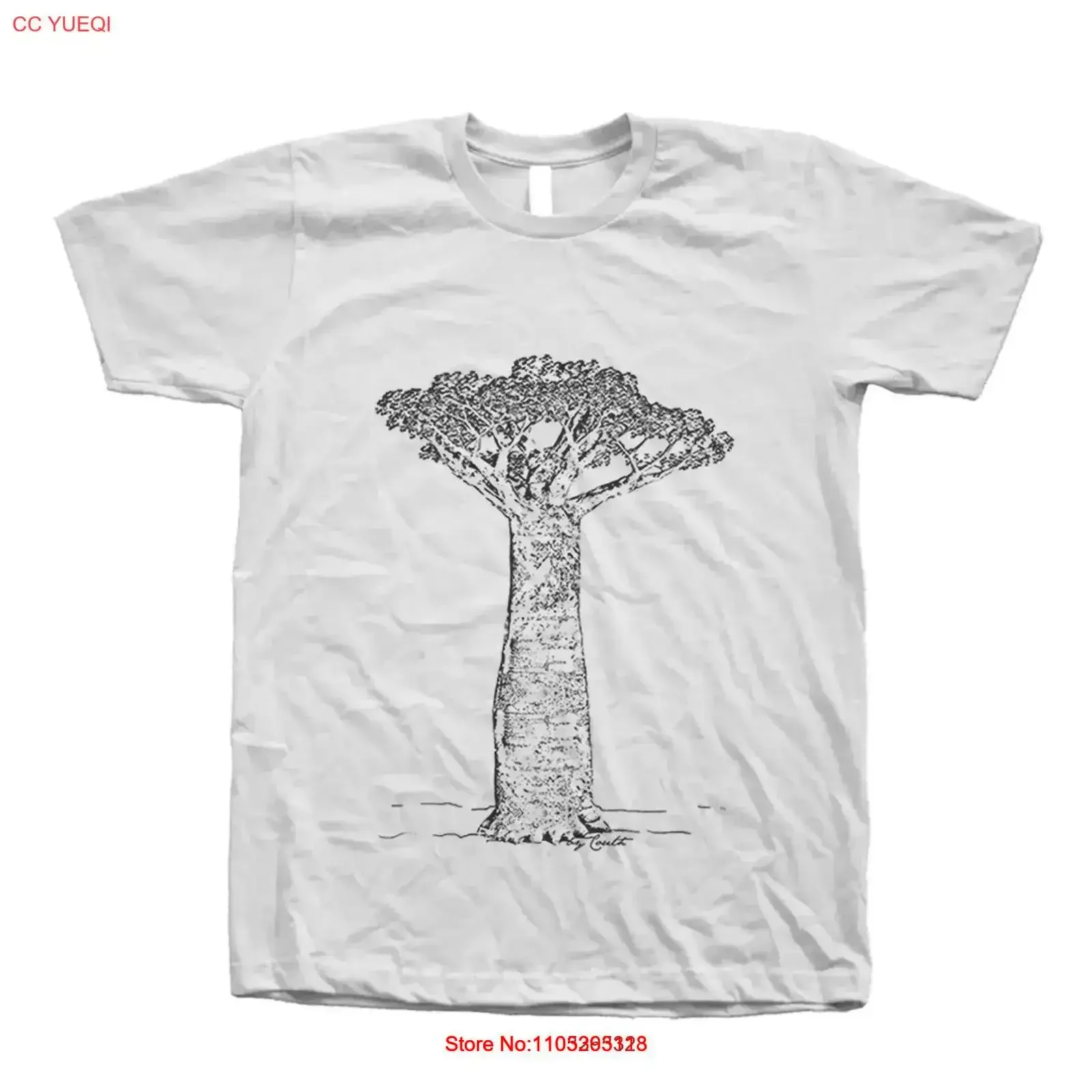 Baobab Tree T Shirt Hand Screen Print Crew Neck Available S M L XL XXL vintage Washed Comfortable designer clothes Slightly