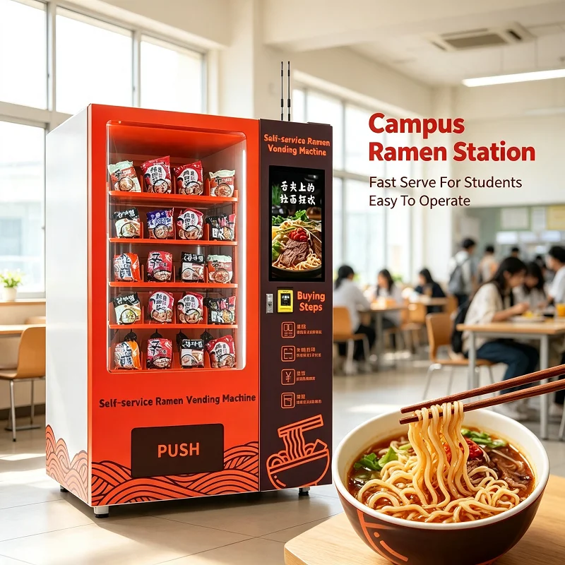 Snack & Noodle Combo Vending Machine, Built-in Hot Water Heater, for Corporate Breakout Area