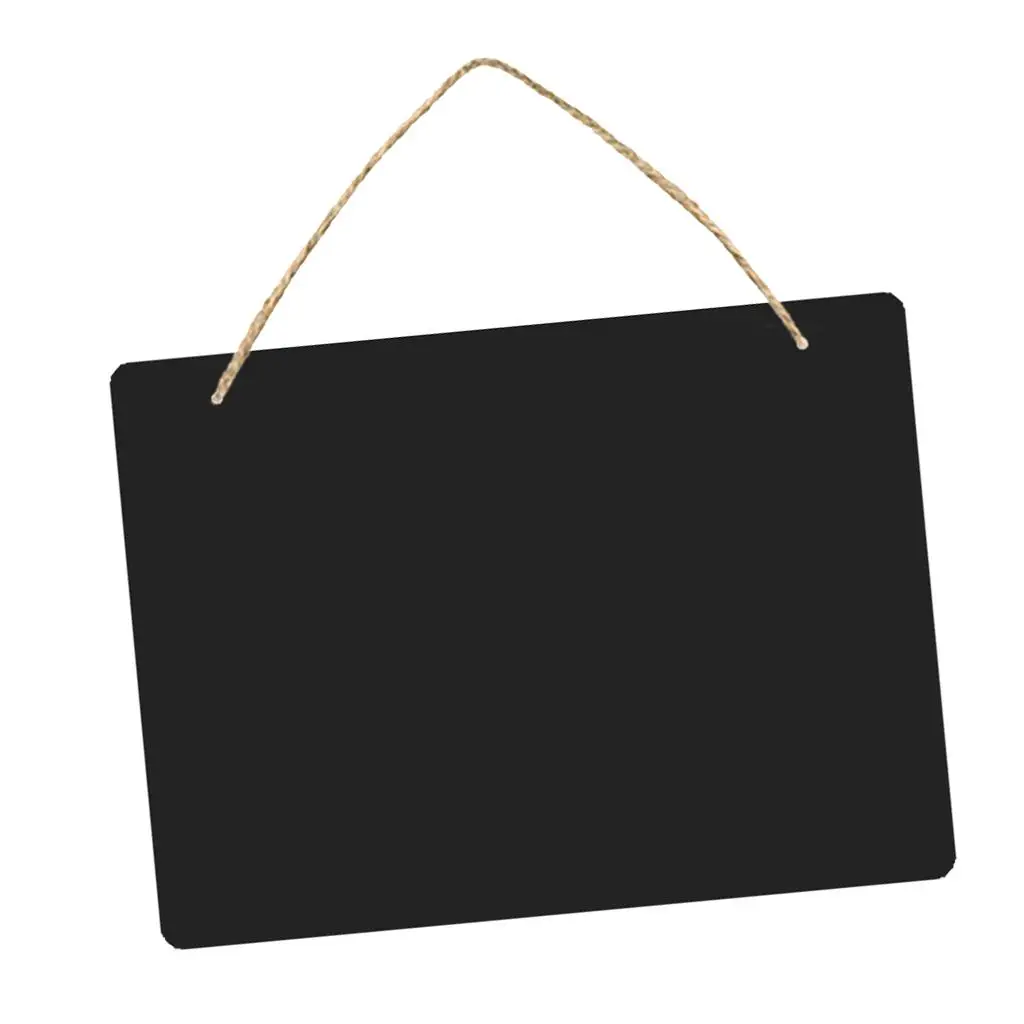 2-6pack 1 Piece Double Sided Wooden Blackboard Hanging Chalkboard with