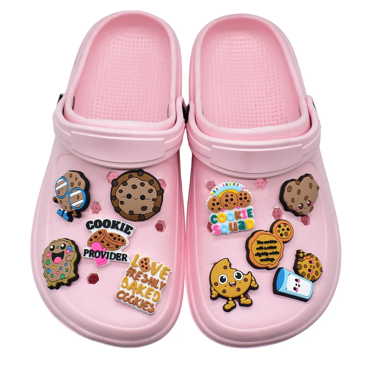 20pcs Cookie Pattern Series Shoe Charms For Croc Sandals, PVC Shoe Decorations Accessories For Christmas, Birthday, Party, Gift