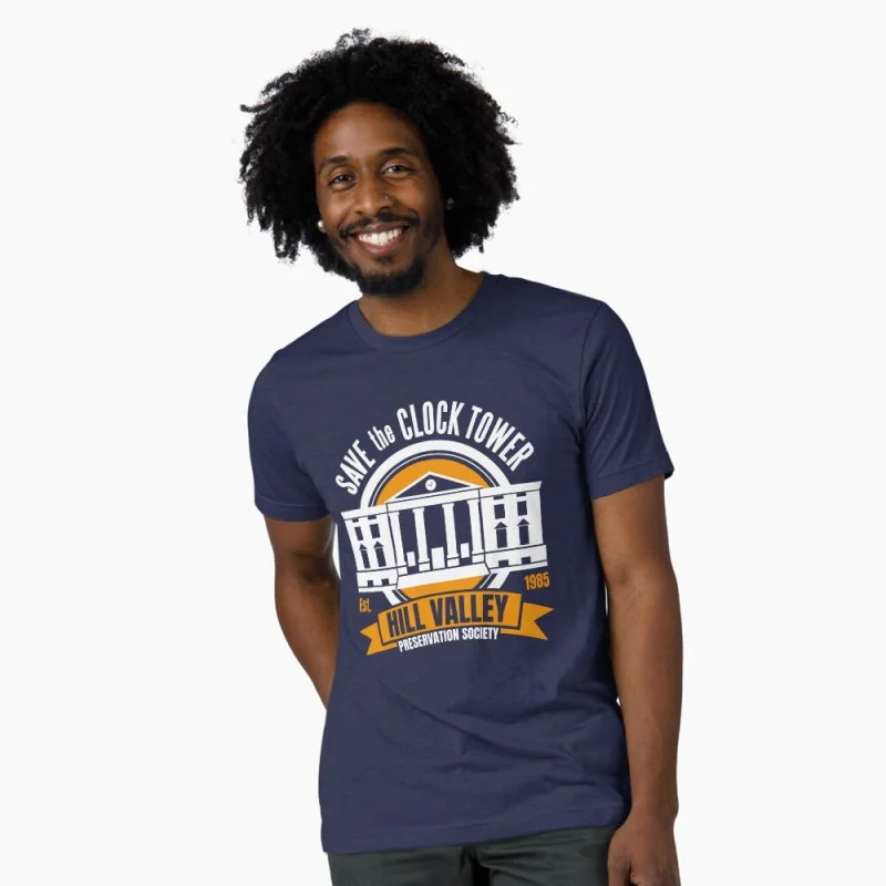 

Save the Hill Valley Clock Tower 0324 Back To The Future Retro Sic Fi Gift t shirt Time Machine Graphic Clothes Large size Tops