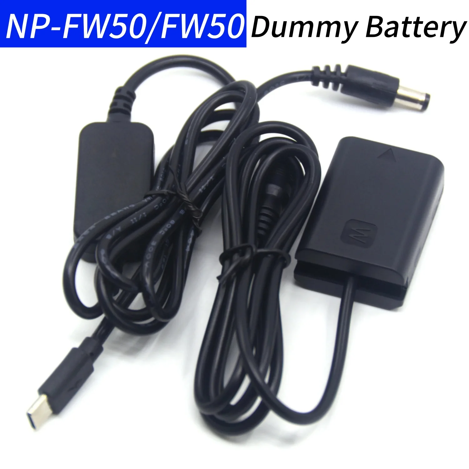 NP FW50 Dummy Battery AC-PW20 Coupler&USB C DC Cable for Sony A3500 A6000 A6300 A6500 A7000 A7II A7RII A7SII NEX-F3 NEX-6 ZV-E10