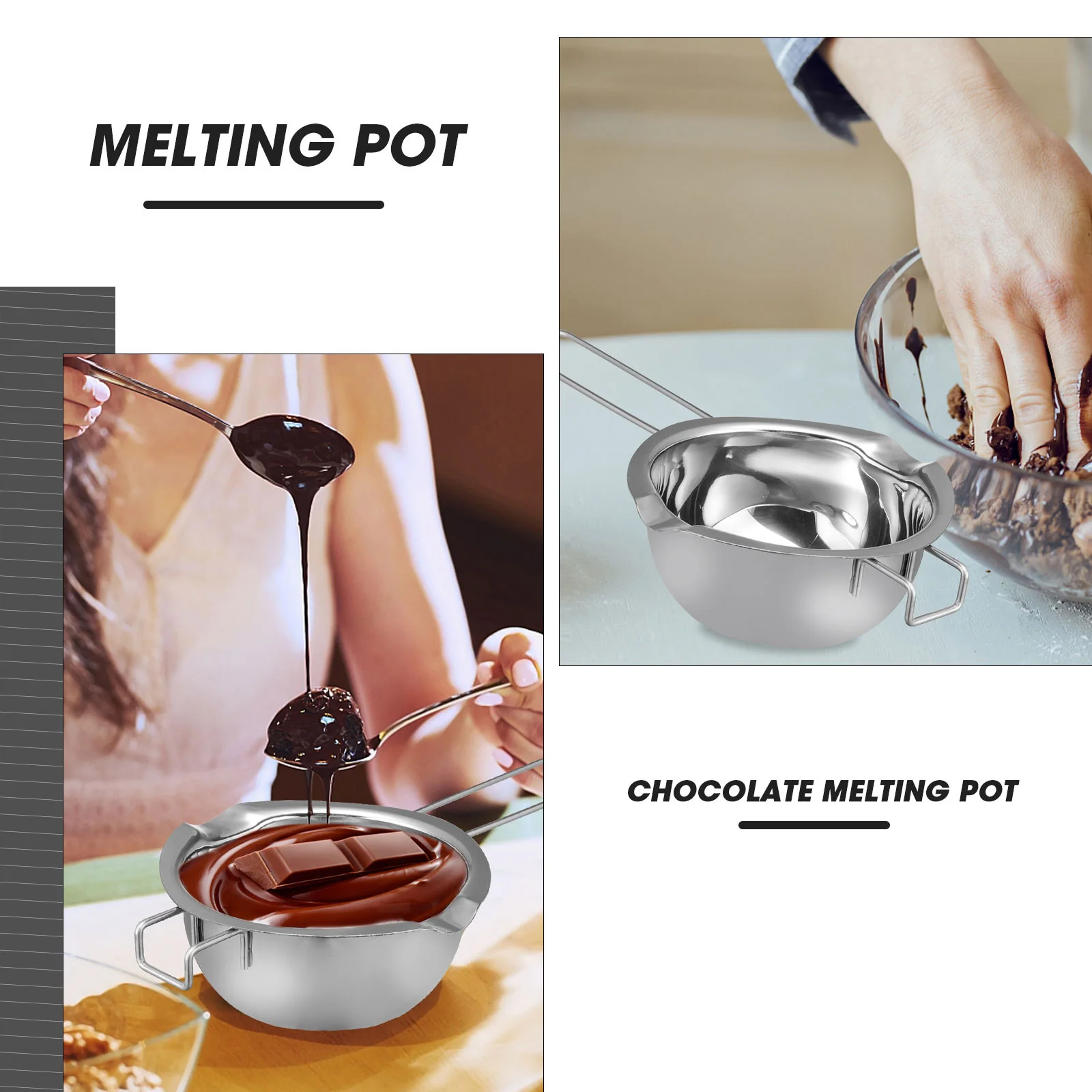 

Wax Pot Set Chocolate Melting for Dipping Fondue Candy Container Warmer Double Boiler