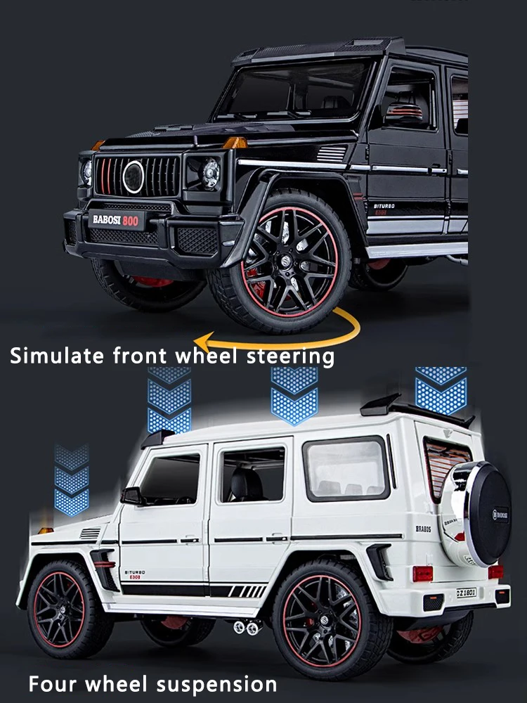 New 1:18 Simulation G800 Alloy Car Model Sound And Light Pull Back Toy Car Metal Off-Road Vehicle Boys Collection Ornaments Gift