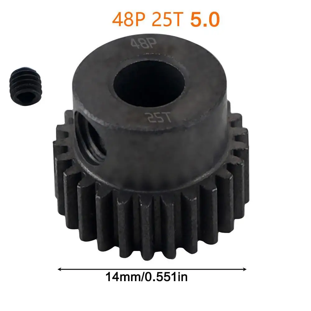 48p 5mm 16t 17t 18t 19t 20t 22t 24t 25t 28t Zwart Stalen Metalen rondsel Motor Gear Voor 1/10 Axiale Scx10 Rc Model Auto Motor Onderdelen