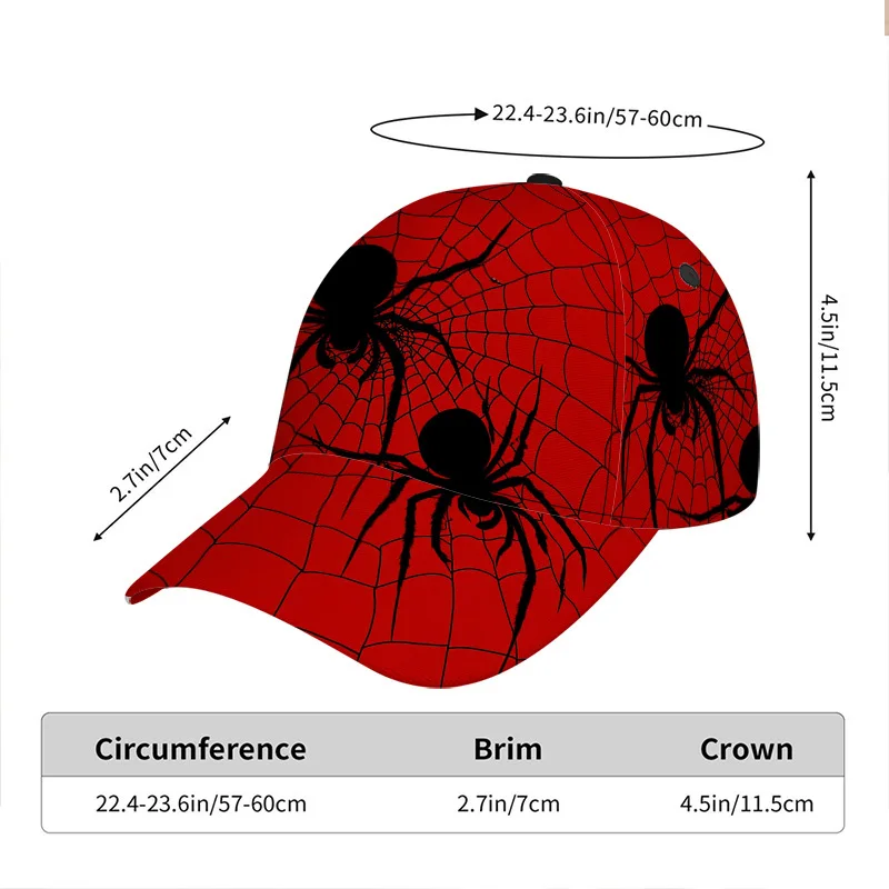 Custom One Halloween-Themed Baseball Cap Featuring A Spider Web Design - A Flexible Duckbill Hat, Great For Everyday Use