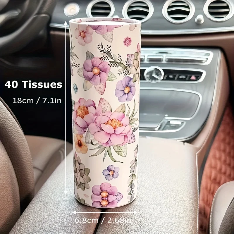 1PC Printed car mounted paper towel cylinder paper towel barrel car seat type cylindrical car paper towel barrel