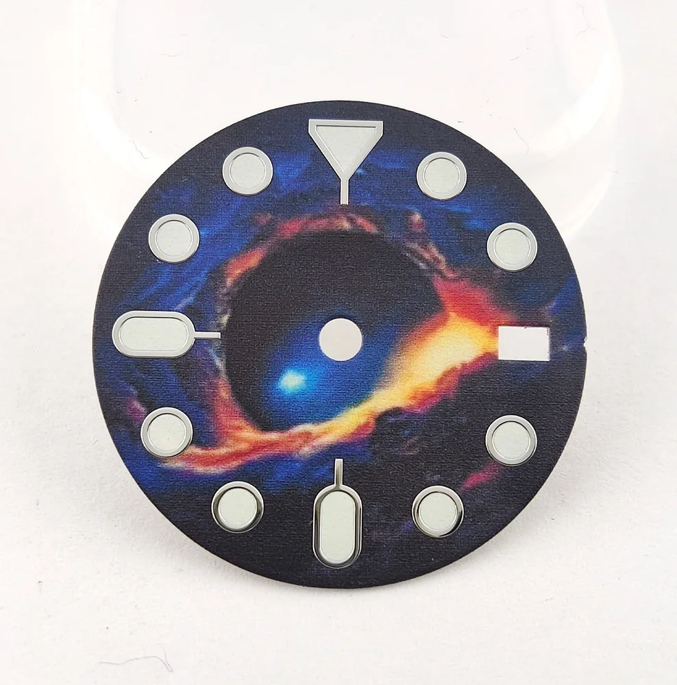 Esfera de reloj de 28,5mm, esfera NH35, esfera NH36, esfera colorida, Esfera luminosa completa, logotipo personalizado DIY adecuado para movimiento NH35/36