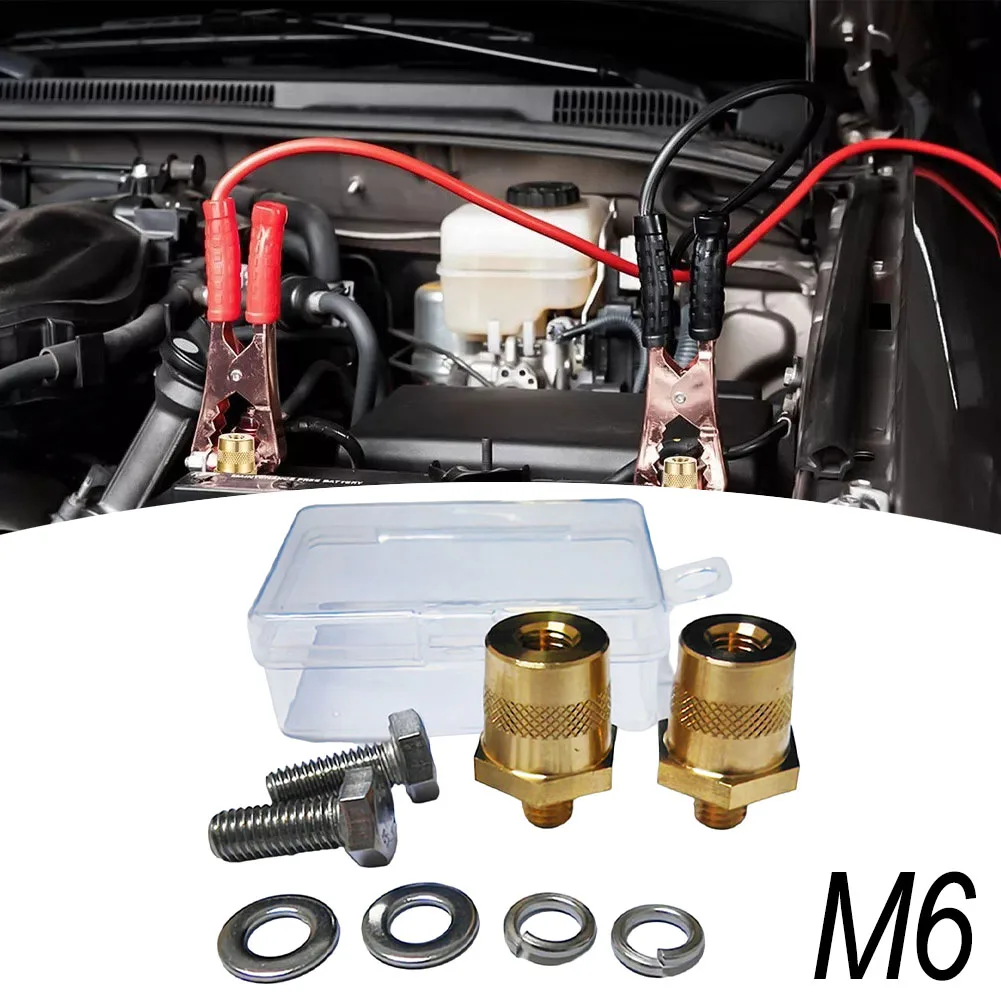 

Brass Battery Pole Adapter M6 M8 Threaded for Positive Negative Terminals Suitable for Motorcycles Cars Boats and Ships