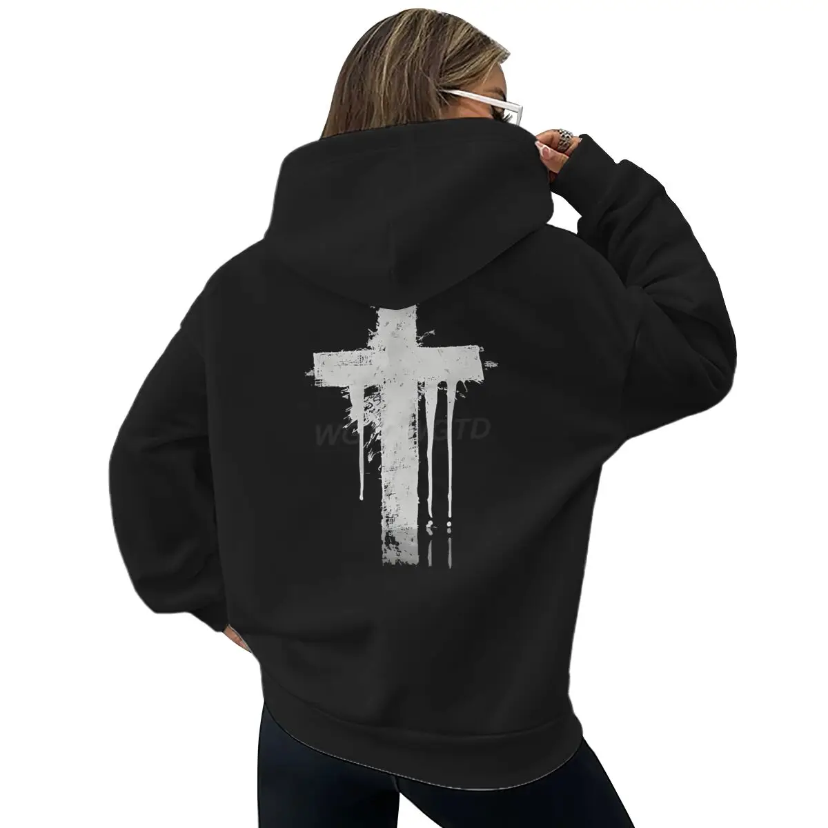 

Мужские забавные толстовки с крестообразным принтом, христианство, весна-осень, дизайн с длинными рукавами, модная универсальная мужская свободная толстовка с капюшоном, пуловер с Иисусом