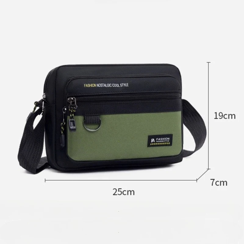 Men's Business Canvas Crossbody Bag Multi-pockets Waterproof Large Capacity Work Travel Shoulder Bags
