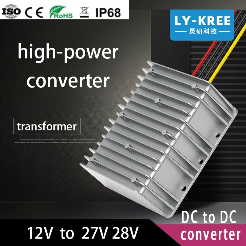 

LY-KREE 12V to 27V Boost module 12V to 28V high-power 25A 30A converter transformer 500W 800W