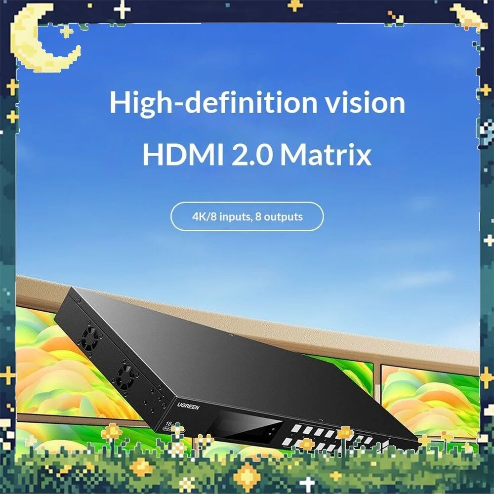UGREEN CM547-80964 HDMI Matrix Switch 8 in 8 Out HDMI 2.0 4K 60Hz Video Audio Routing for TV Monitor Projector Control Rooms
