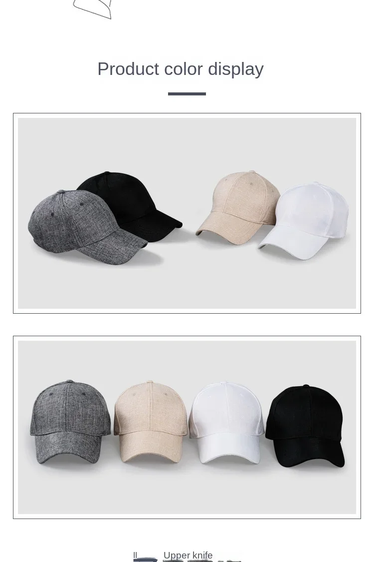 Overs ize xxl Faux Leinen Männer Frauen Baseball kappe atmungsaktiv gewebte große Papa Hut strukturierte Sport kappe für großen Kopf 56-59cm 60-65cm – Detail 3