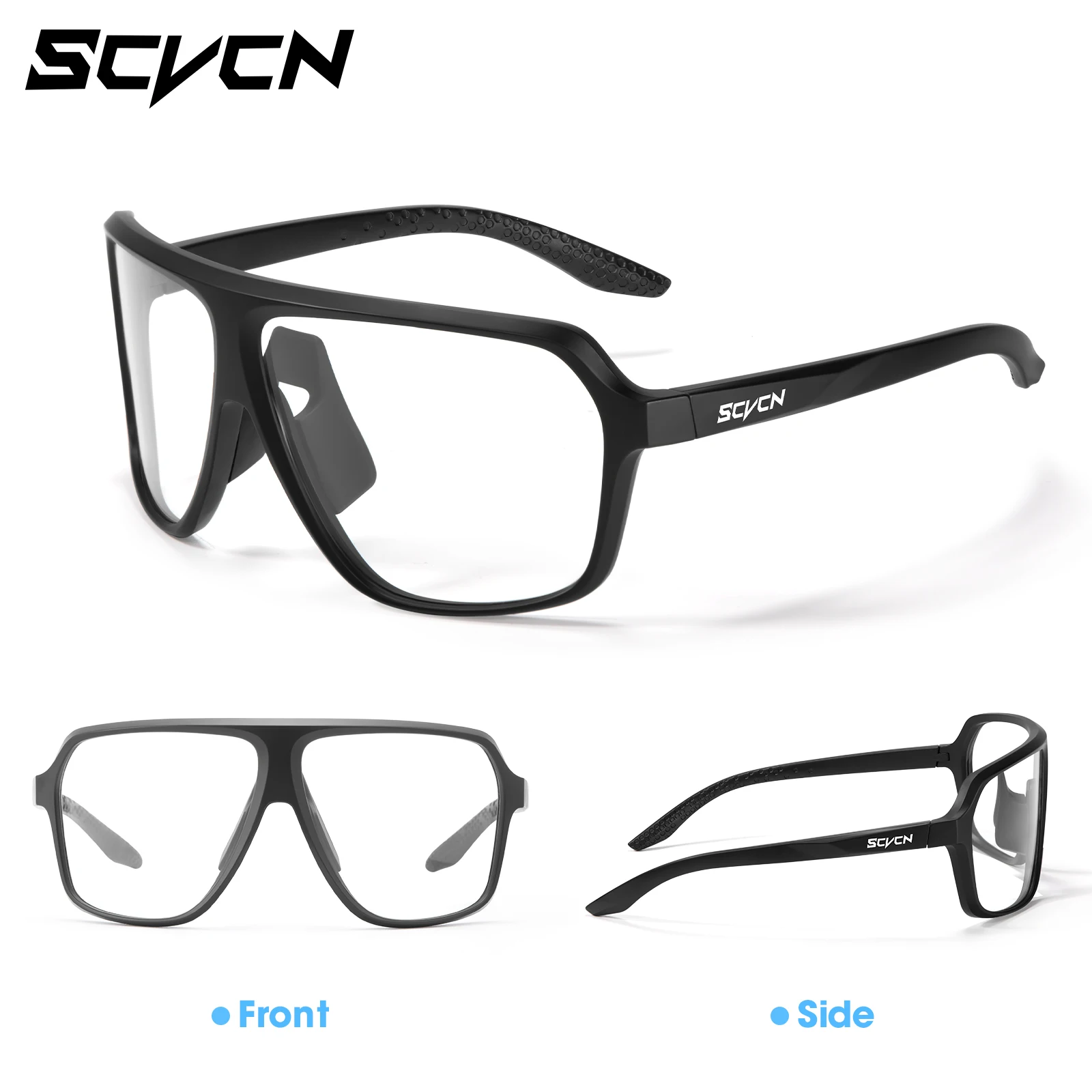 SCVCN Cycling Sunglasses Driving Eyewear Photochromic UV400 Protection Sports Glasses Men Women Hikng Riding Windproof Goggles