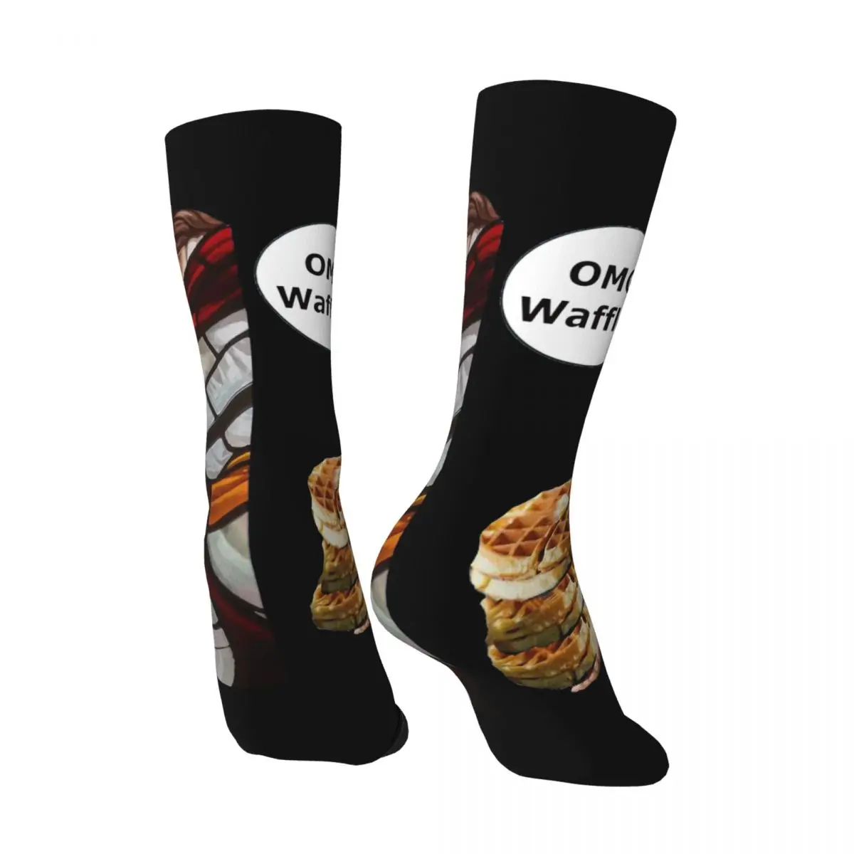 Funny Sock for Men Jesus OMG Waffles Active Hip Hop Vintage Day of The Dead The Need to Feed Pattern Printed Boys Crew Sock