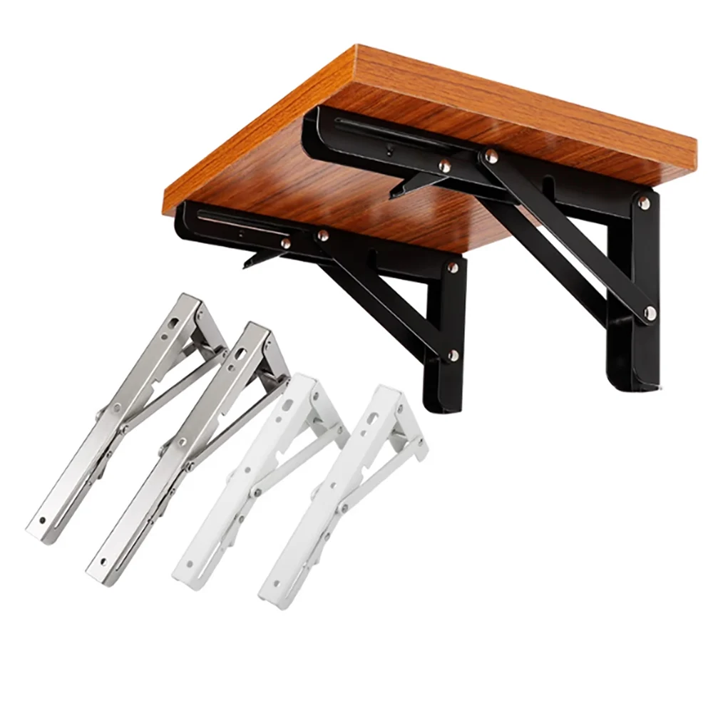 2Pcs 8/10/12/14/16/18/20 201/304 Stainless Steel Tripod Bracket L-Shaped Thickened Angle Bracket Foldable Right Angle Bracket