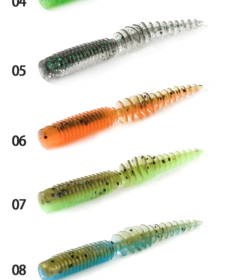 SUNMILE Angeln Weichen Köder Wurm 65mm/1,2g 10 teile/los Künstliche Köder Angeln Wobbler Leurre Souple Köder bass Barsch Forelle Köder – Detail 7