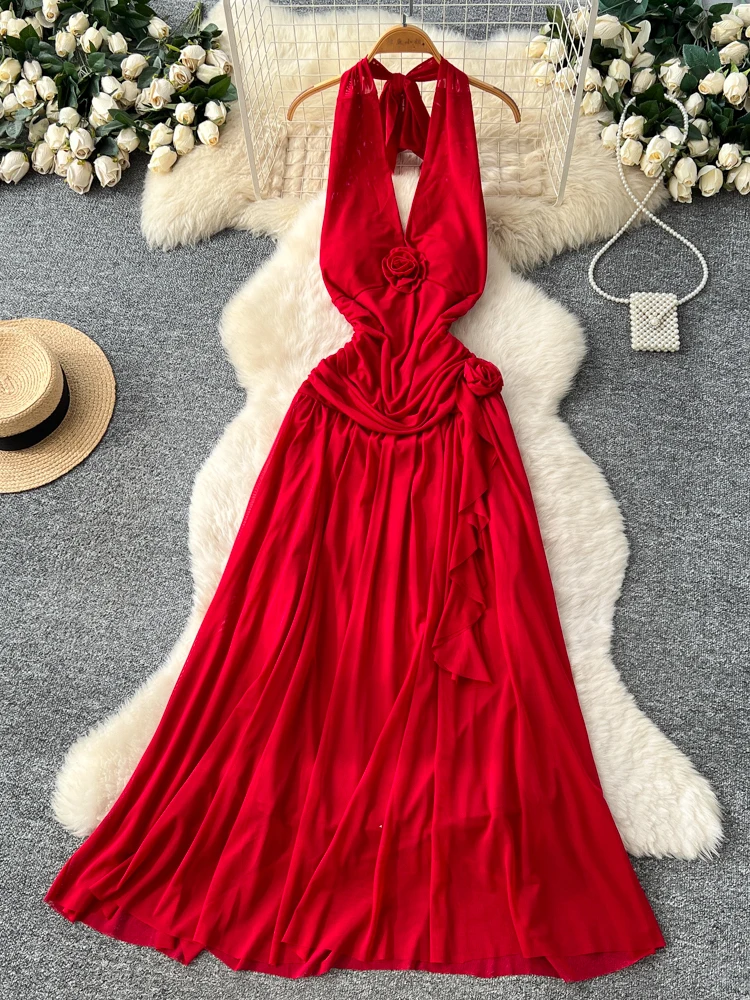 

Сексуальная женская юбка-трапеция с цветочным принтом в пляжном стиле, с завышенной талией, для летнего сезона