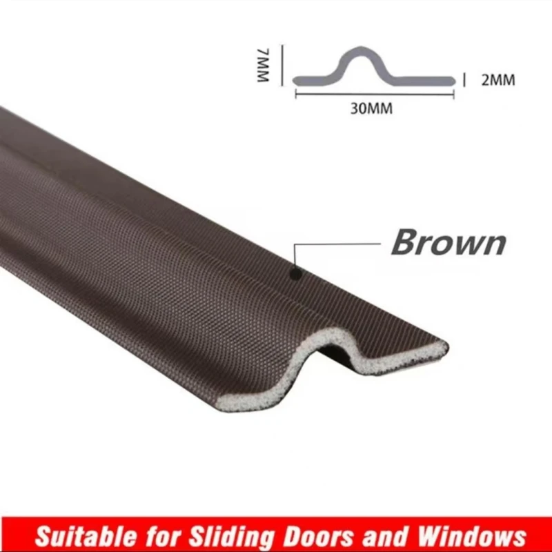 2M 4M 8M Sliding Type Window Sealing Strip Door and Window Seam Windproof Sound Insulation Self-adhesive Sealing Strip U type