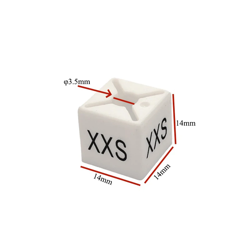 100 PCS Plastic Size Markers for Hanger Per-Printed Square Clothes Hanger Tags White Sizers Garment Clothing Size Coding Tag