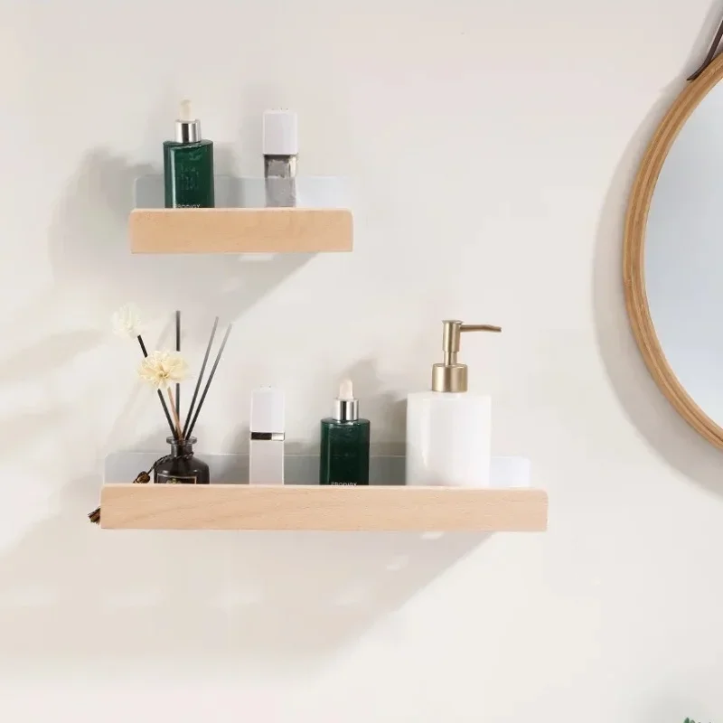 Toilet shelf, two installation methods, living room and kitchen can use wooden shelves