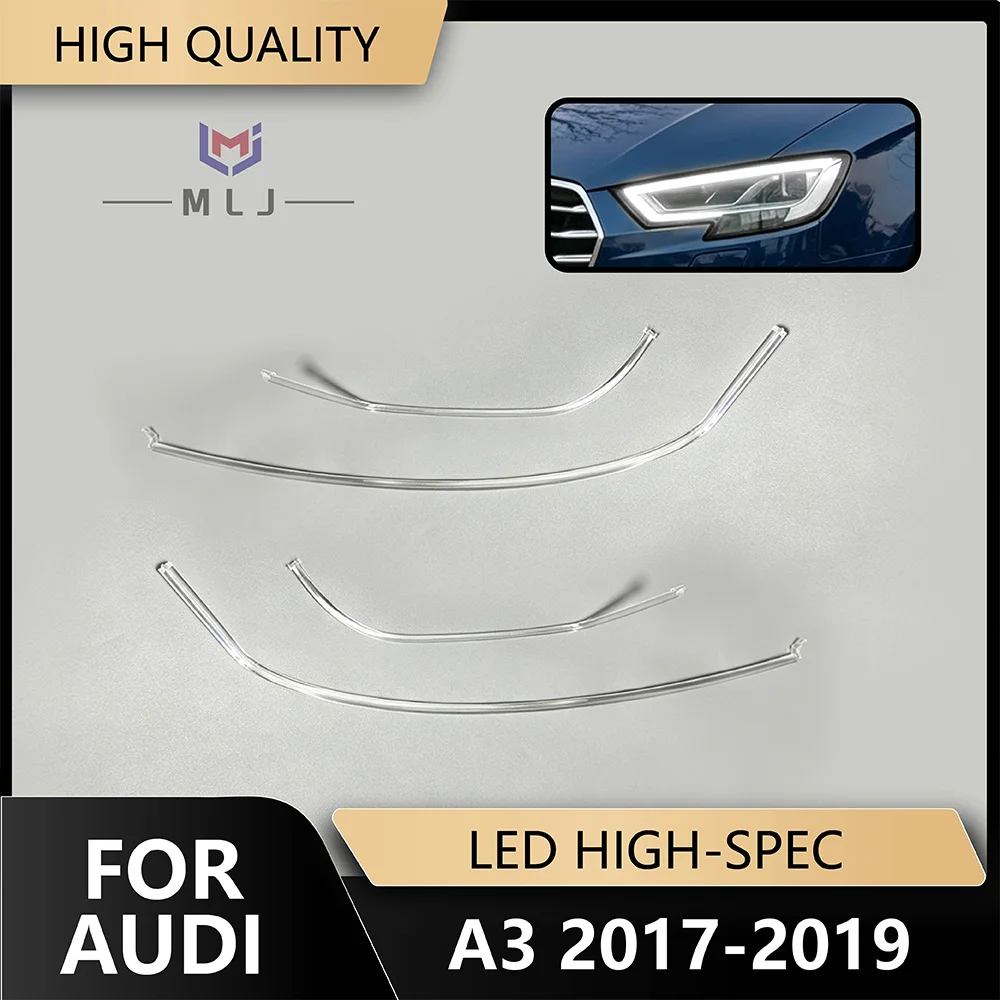 

For Audi A3 2017-2019 High Spec LED Angel Eyes DRL Headlight Light Guide Tube Strip Replacement Daytime Running Lamp Accessories