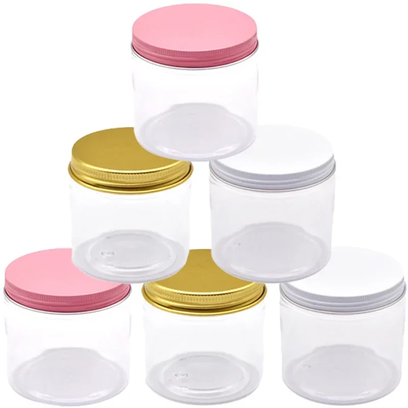 

12Pcs 50/80/100/120/150/200/250g Storage Jars Empty Transparent Plastic Jar With Lids Cosmetic Face Cream Bottles Food Container