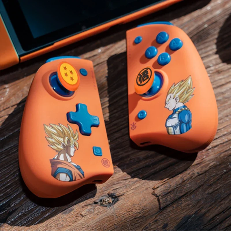 4 Stück Dragon Ball Son Goku weicher Silikon-Daumengriff-Hut, süßer Anime-Charakter, geeignet für Switch/PS5 Joystick-Schutzhülle