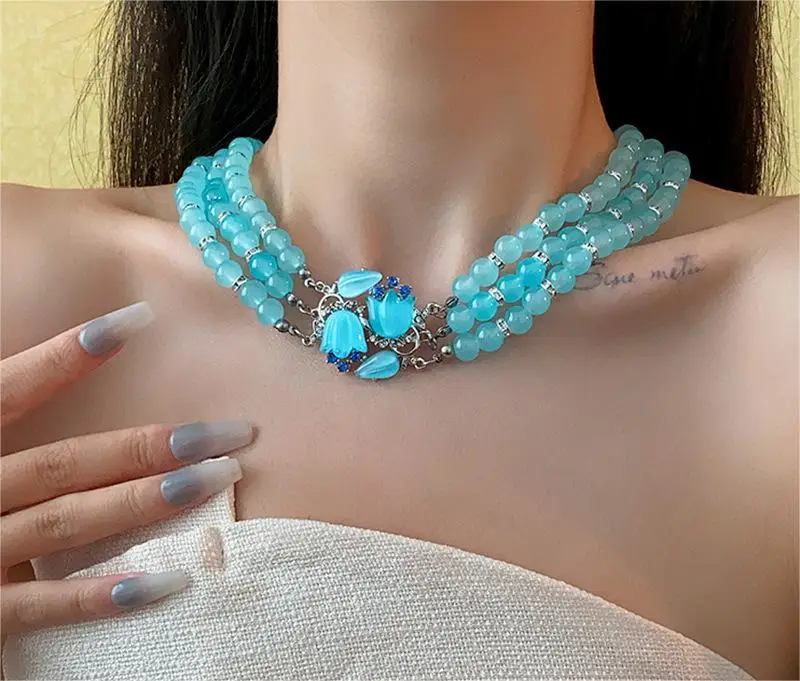 Collier en cristal multicouche pour femme, cadeau, nouveau, 2023