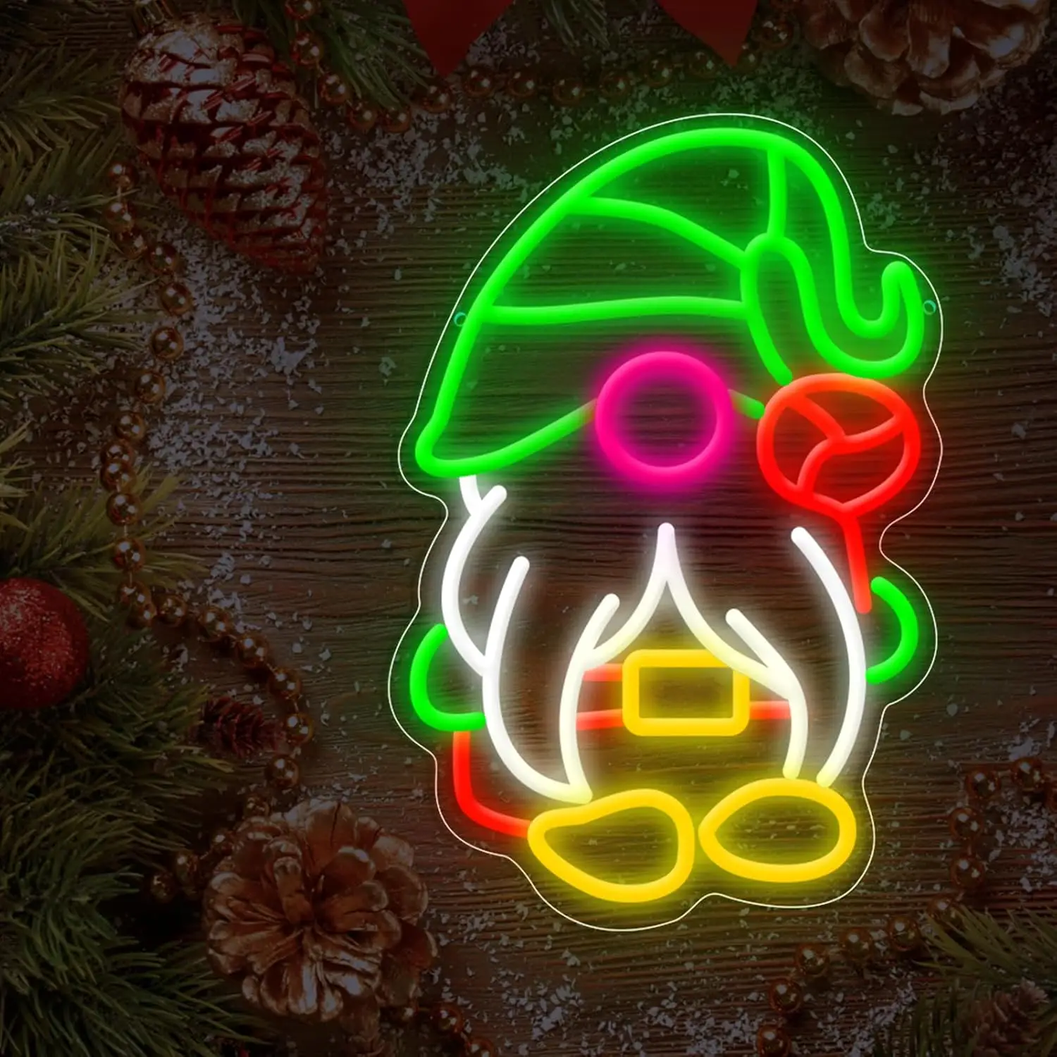 

Merry Christmas Gnome Neon Signs LED Light Sign Wall Decor Gnomes For Bedroom Decoration Party Store New Year Gift Kid Boy Girl