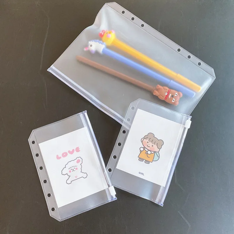 A5/A6 Transparent Storage File Holder Pouch Loose Leaf Notebook Collection Bag DIY Diary Accessory Name Card Case Storage Bag